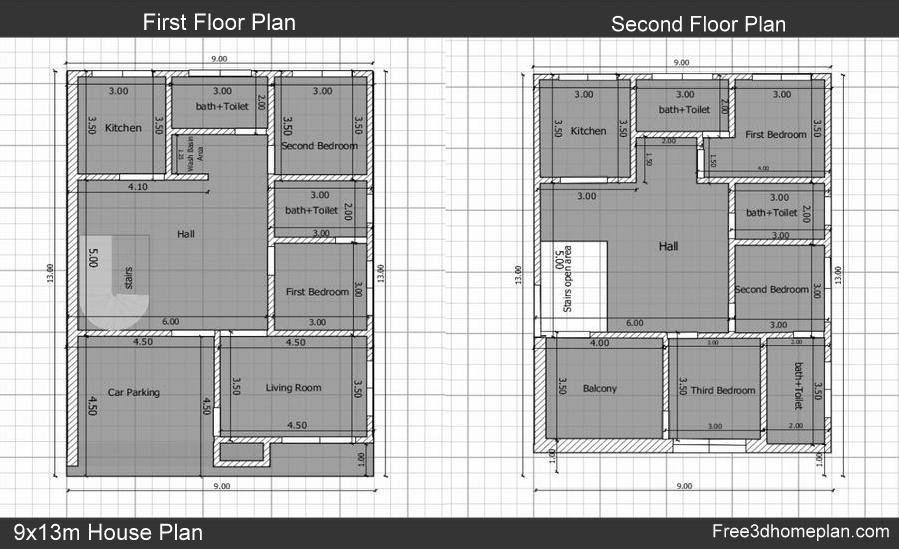 9x13m Plans Free Download Small Home Design | Download Free 3D Home Plan